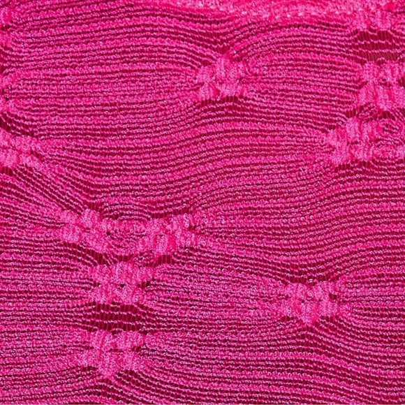 Hot Pink Lace Sheer High Neck Bodysuit - Picture 5 of 5